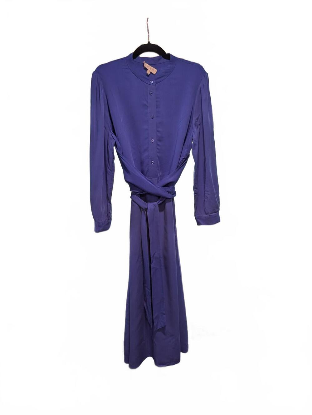 Hobbs Royal Blue Long Sleeve Button-Up Dress Size 12